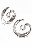 Panconesi Silver Large Triptych Swirl Earrings