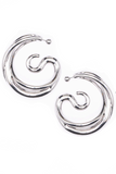 Panconesi Silver Large Triptych Swirl Earrings