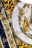 Vintage Seda Baroque Print with Gold Lurex Button-Up Shirt
