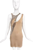Sherri Bodell Nude Illusion Chainmail Mini Dress