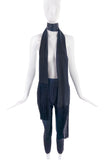 Yves Saint Laurent by Tom Ford Fall 2001 Silk Fringe Tassel Extra Long Gentlemen's Scarf