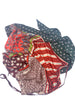 Vintage Patchwork Floral Graphic Halter Neck Silk Scarf Top Dress