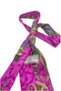 Gianni Versace Versus Hot Pink Purple Green Leaf Print Silk Tie