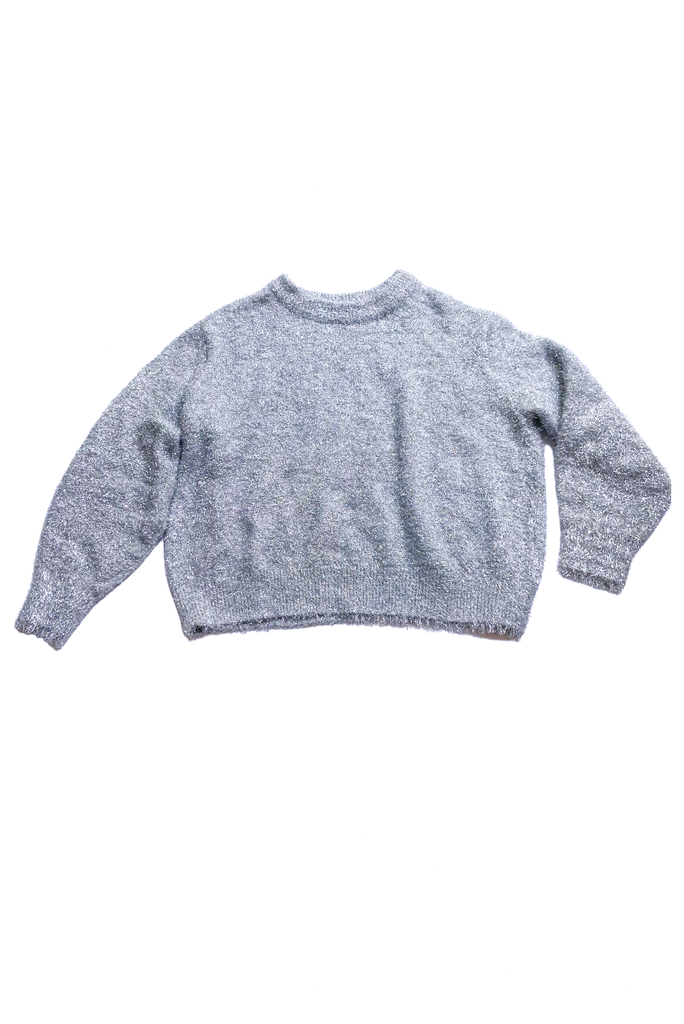 Vintage Silver Lurex Disco Techno Raver Sweater 'Balenciaga Style'