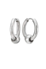 Vintage Silver Small Hoop Ball Earrings