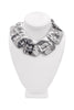 Vintage Silver Square Scaled Oversized Textured Large Necklace