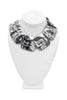 Vintage Silver Square Scaled Oversized Textured Large Necklace
