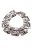 Vintage Silver Square Scaled Oversized Textured Large Necklace
