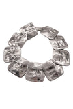 Vintage Silver Square Scaled Oversized Textured Large Necklace