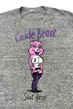 Vintage Slut Bear Illustration Grey T-shirt