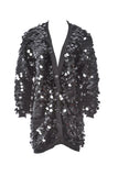 Sonia Rykiel Black Oversized Sequin Cardigan Oversized Beret Hat  - BOUTIQUE PURCHASE PRICE
