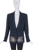 Sonia Rykiel Black Blazer with Sparkling Sequin and Bead Embellishment