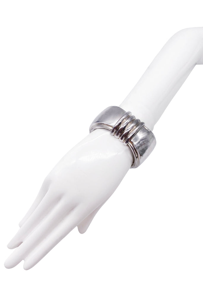 Sonia Rykiel Silver Metal Heavy Textured Bracelet