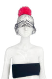 Stephen Jones for Marc Jacobs Fishnet Bucket Hat with Pink Pom Pom