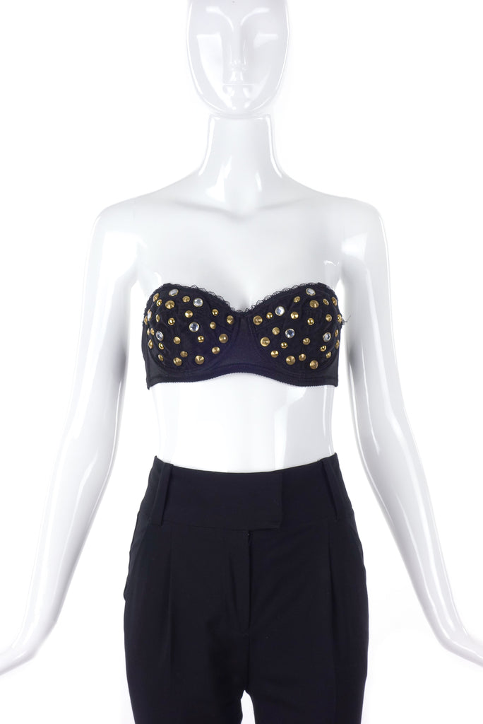 Vintage "Madonna" Bralet with Studs and Crystals
