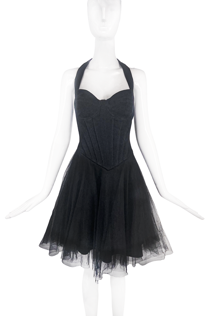 Tadashi Black Corset and Ballerina Tulle Skirt Dress