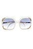 Ted Lapidus Lucite and Gold Oversized Frame Sunglasses