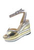 Terry de Havilland Gold Snake Silver Metallic "Marianne" Wedge Platforms Size 37