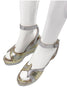 Terry de Havilland Gold Snake Silver Metallic "Marianne" Wedge Platforms Size 37