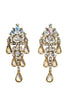Thelma Deutsch Gold Art Deco Crystal Chandelier Earrings