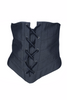 Thierry Mugler Couture Unisex Dark Grey Denim Rope Lace Up Corset