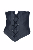 Thierry Mugler Couture Unisex Dark Grey Denim Rope Lace Up Corset