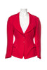 Thierry Mugler Red Fitted 3D Peplum Blazer