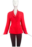 Thierry Mugler Red Fitted 3D Peplum Blazer