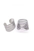 Thierry Mugler Silver Metallic Chrome Minimalistic Cut Out Swirl Cuff Bracelets