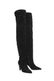 Office London Black Suede Thigh High Slouch Boots Size US 11