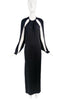 Tom Ford Black Cut Out Slit Sleeve Halter Neck Kaftan Maxi Dress Gown