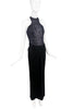 Tom Ford Black Crocodile Embroidered Halterneck Gown Dress Spring Summer 2019