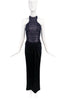 Tom Ford Black Crocodile Embroidered Halterneck Gown Dress Spring Summer 2019
