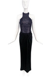 Tom Ford Black Crocodile Embroidered Halterneck Gown Dress Spring Summer 2019