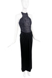 Tom Ford Black Crocodile Embroidered Halterneck Gown Dress Spring Summer 2019