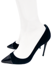 Tom Ford Black Suede Patent High Heel Pump Shoe Size 38.5