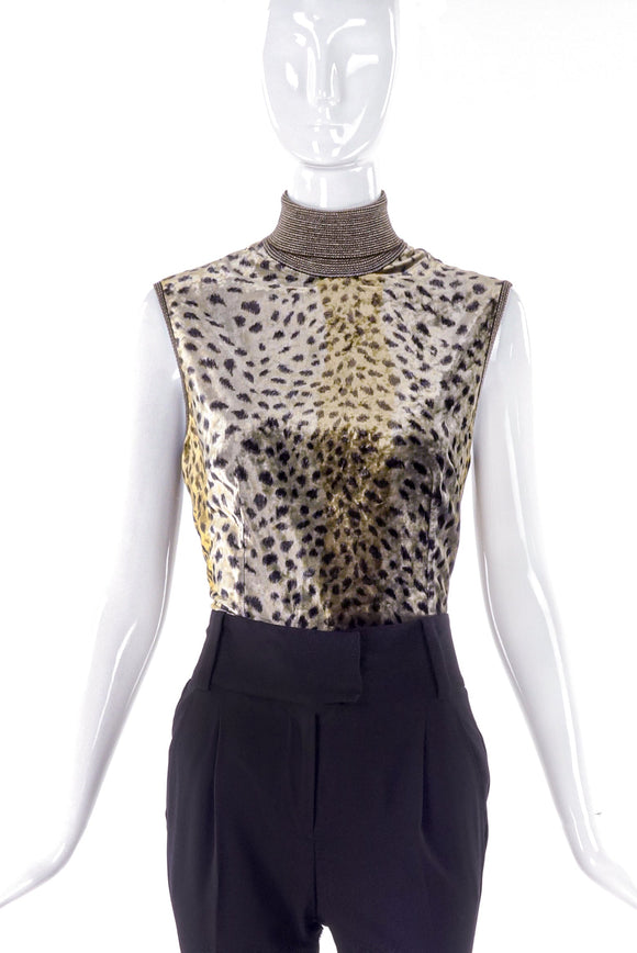 Emanuel Ungaro Velvet Leopard Print Turtleneck - BOUTIQUE PURCHASE PRINT