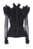Unttld Black Ruffle Fishnet Victorian Blouse