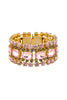 Valentino Gold Purple Pink Gemstone Pattern Link Bracelet