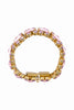 Valentino Gold Purple Pink Gemstone Pattern Link Bracelet