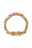 Valentino Gold Purple Pink Gemstone Pattern Link Bracelet