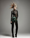 Vintage Punk Royale Couture Oversize Cross Necklace on a Large Gold Link Chain - matching Earrings