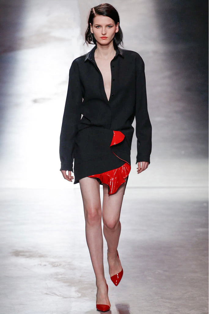 Anthony Vaccarello Black and Red Asymmetric Skirt FW 2014