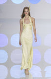 Valentino Black Dark Navy Criss Cross Silk Jersey Gown Runway 2004