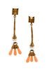 Valentino Bronze Drop Earrings with Coral Bead Details - BOUTIQUE PURCHASE PRICE