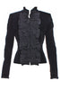 Yves Saint Laurent by Tom Ford Black Velvet Ruffle Blazer FW2001  - BOUTIQUE PURCHASE PRICE #