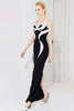 Versace Black & White Cut Out Gold Metal Grommet Curve Illusion Dress Gown 2011