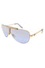 Versace Aviator Sunglasses with White Perforated Leather