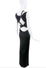 Versace Black Cut Out Gold Medusa Gown Dress