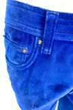 Versace Jeans Couture Blue Velvet with Gold Lurex Pinstripe Pants